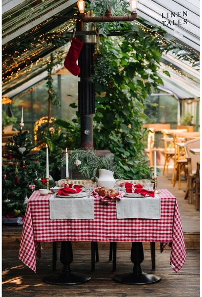 Lněný ubrus 140x140 cm Red Gingham – Linen Tales