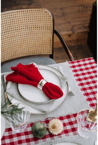 Lněný ubrus 140x140 cm Red Gingham – Linen Tales