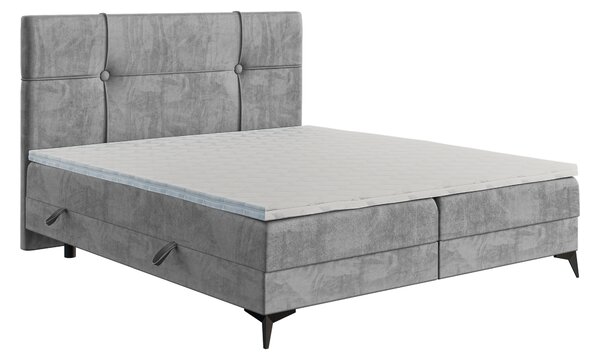 Kontinentální postel 140 cm Nivela (beton) (s matrací a úl. prostorem). 1043422