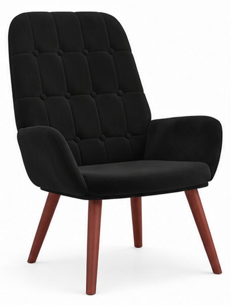 Relaxační křeslo, odpočinkové, dřevo/kov/textil, 96x69x78 cm, nohy tmavé/černá, Dekorino KR20260051