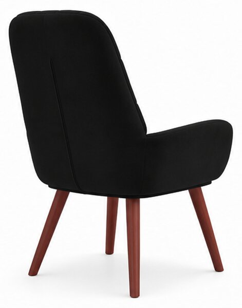 Relaxační křeslo, odpočinkové, dřevo/kov/textil, 96x69x78 cm, nohy tmavé/černá, Dekorino KR20260051