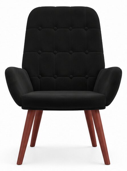 Relaxační křeslo, odpočinkové, dřevo/kov/textil, 96x69x78 cm, nohy tmavé/černá, Dekorino KR20260051