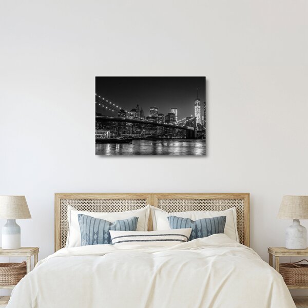 Skleněný obraz Brooklyn mostu v New Yorku (70x50 cm)