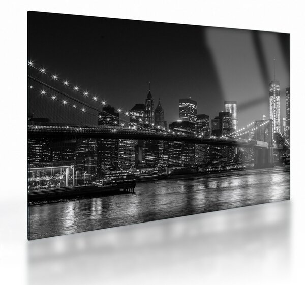 Skleněný obraz Brooklyn mostu v New Yorku (70x50 cm)