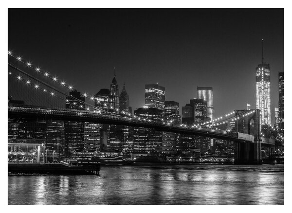 Skleněný obraz Brooklyn mostu v New Yorku (70x50 cm)