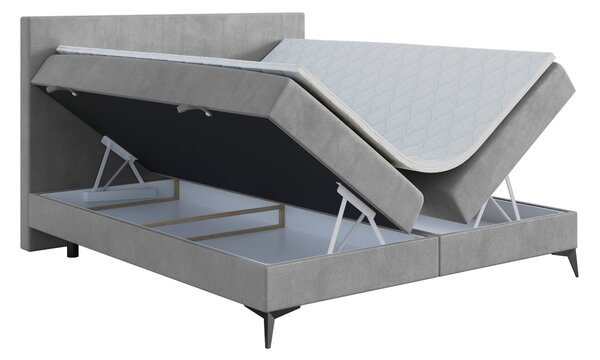 Boxspring postel 160 cm Ricky (šedá) (s matrací a úl. prostorem)