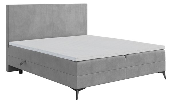 Kontinentální postel 140 cm Ricky (šedá) (s matrací a úl. prostorem). 1043438
