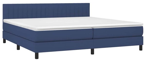 Box spring postel s matrací a LED modrá 200x200 cm textil 3133347