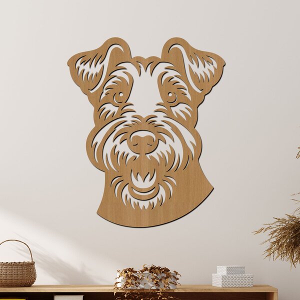 Dřevěná dekorace psa Welsh Terrier Zvolte rozměr šxv (cm): 33x40 | Zvolte barvu dekoru: Černá
