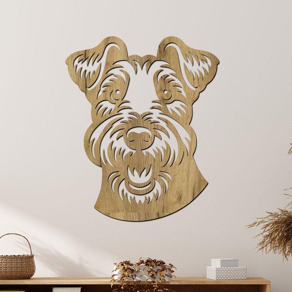 Dřevěná dekorace psa Welsh Terrier Zvolte rozměr šxv (cm): 33x40 | Zvolte barvu dekoru: Černá