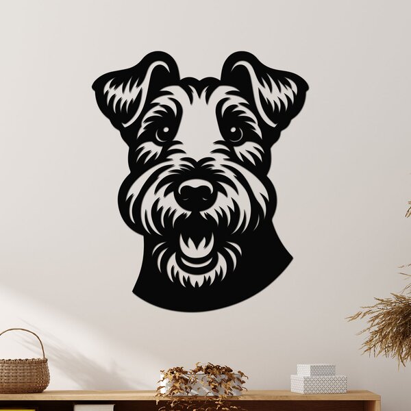 Dřevěná dekorace psa Welsh Terrier Zvolte rozměr šxv (cm): 33x40 | Zvolte barvu dekoru: Černá