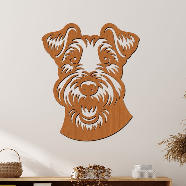 Dřevěná dekorace psa Welsh Terrier Zvolte rozměr šxv (cm): 33x40 | Zvolte barvu dekoru: Černá