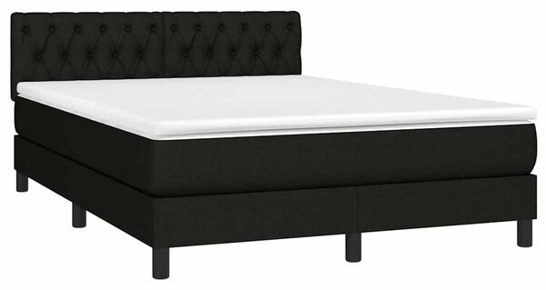 Box spring postel s matrací a LED černá 140x190 cm textil 3133391
