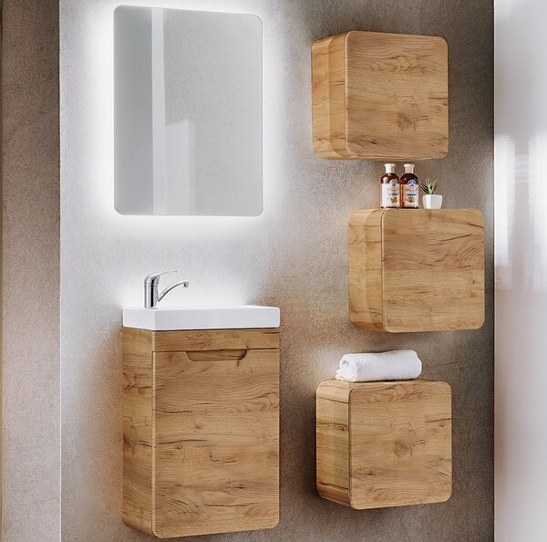 Comad Koupelnová závěsná skříňka Aruba 831 1D dub craft zlatý