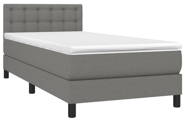 Box spring postel s matrací a LED tmavě šedá 80 x 200 cm textil 3133430