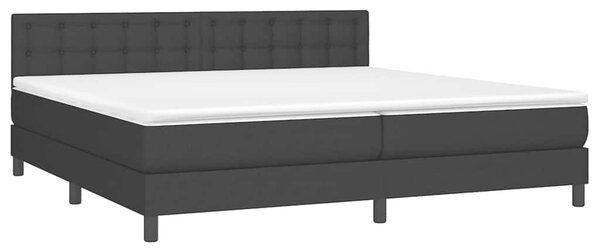 Box spring postel s matrací a LED černá 200x200 cm textil 3133503