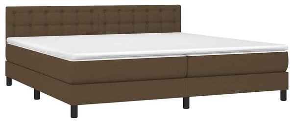 Box spring postel s matrací a LED tmavě hnědá 200x200 cm textil 3133504