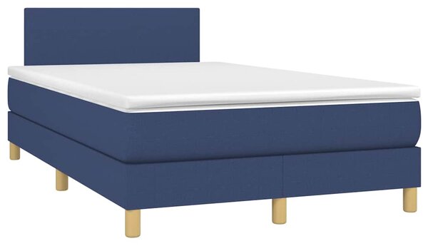 Box spring postel s matrací a LED modrá 120 x 200 cm textil 3133547