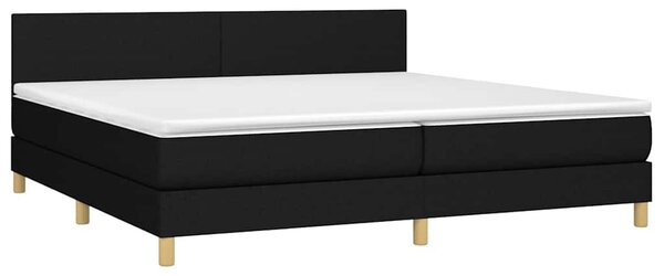 Box spring postel s matrací a LED černá 200x200 cm textil 3133583
