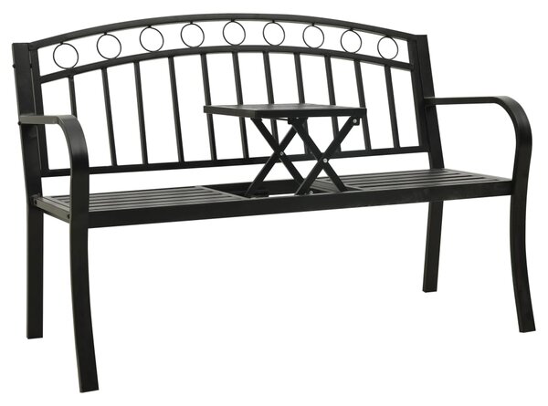 Zahradní lavice se stolkem černá 120 cm ocel 319584