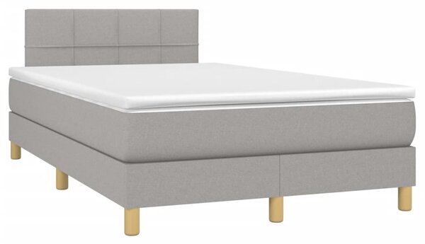 Box spring postel s matrací a LED světle šedá 120x200 cm textil 3133701