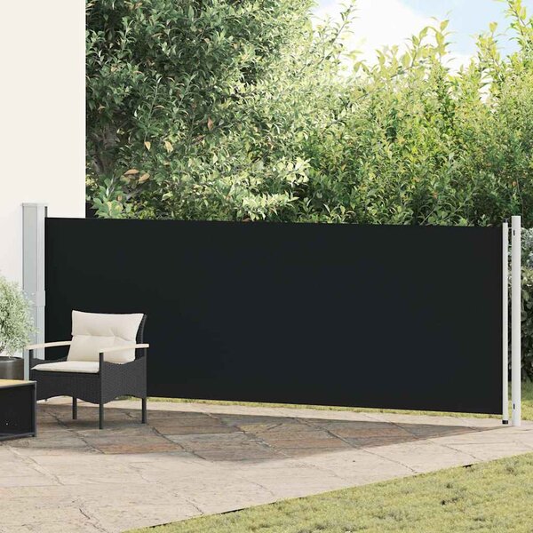Zatahovací boční markýza / zástěna 140 x 600 cm černá 313369