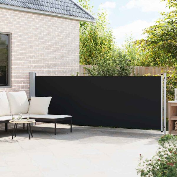 Zatahovací boční markýza / zástěna 140 x 600 cm černá 313369