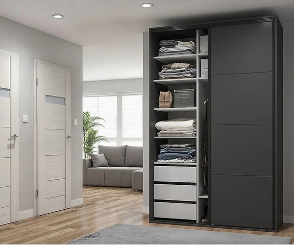 Šatní skříň Flex 150/236, grafit
