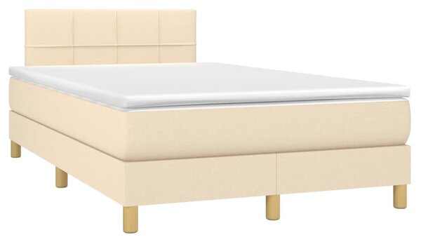 Box spring postel s matrací a LED krémová 120 x 200 cm textil 3133706