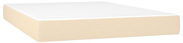 Box spring postel s matrací a LED krémová 140x190 cm textil 3134034
