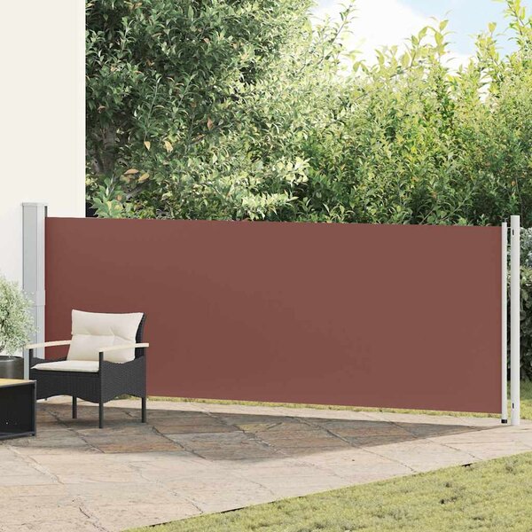 Zatahovací boční markýza / zástěna 140 x 600 cm hnědá 313374