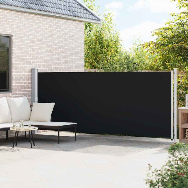 Zatahovací boční markýza / zástěna 600 x 160 cm černá 313375