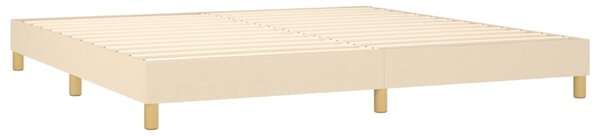 Box spring postel s matrací a LED krémová 200x200 cm textil 3133746