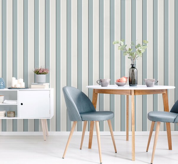 Modro-krémová vliesová tapeta s pruhy, 6508-1, Batabasta, Ichwallcoverings ROZBALENO