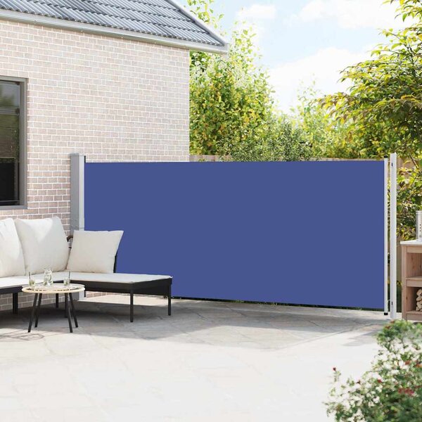 Zatahovací boční markýza / zástěna 600 x 160 cm modrá 313377