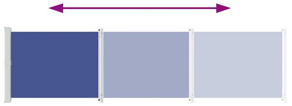 Zatahovací boční markýza / zástěna 600 x 160 cm modrá 313377