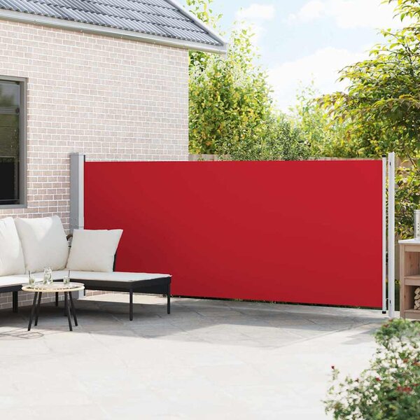 Zatahovací boční markýza / zástěna 600 x 160 cm červená 313378