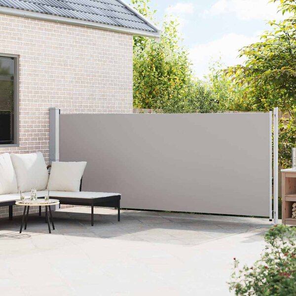 Zatahovací boční markýza / zástěna 614 x 160 cm šedá 313379