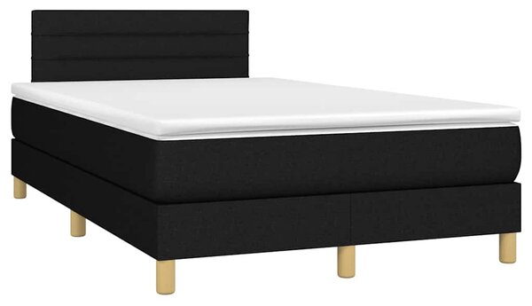 Box spring postel s matrací a LED černá 120 x 200 cm textil 3133783