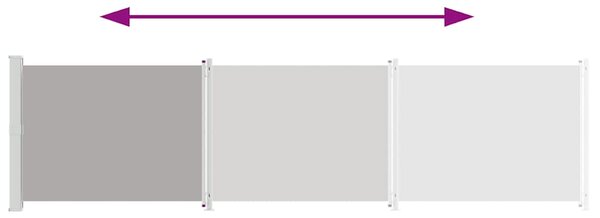 Zatahovací boční markýza / zástěna 614 x 160 cm šedá 313379