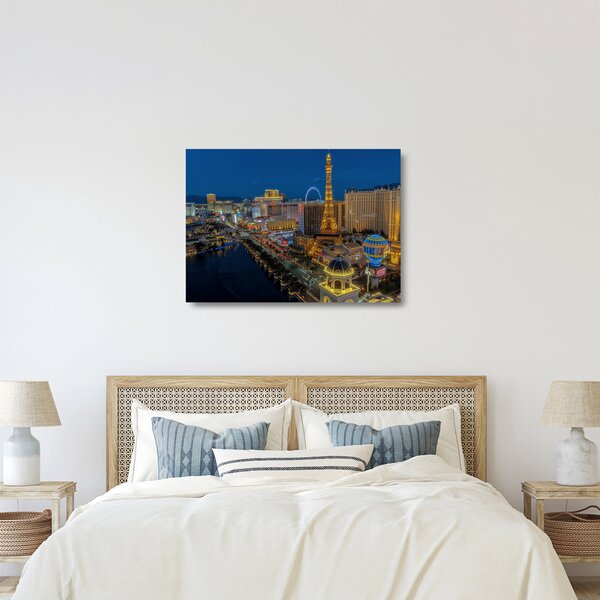 Skleněný obraz nočního Las Vegas (70x50 cm)