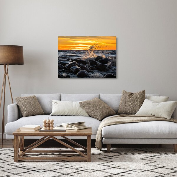 Skleněný obraz mořských vln (70x50 cm)