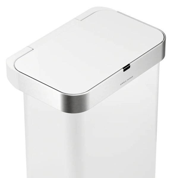 Simplehuman bezdotykový odpadkový koš SENSOR, 58 L, hlasové ovládání, bílá ocel