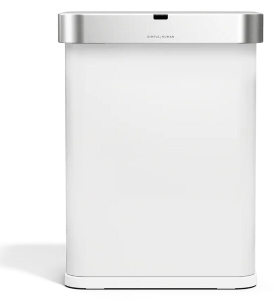 Simplehuman bezdotykový odpadkový koš SENSOR, 58 L, hlasové ovládání, bílá ocel