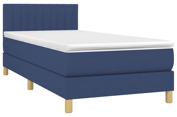 Box spring postel s matrací a LED modrá 80 x 200 cm textil 3133835