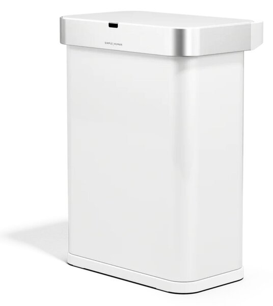 Simplehuman bezdotykový odpadkový koš SENSOR, 58 L, hlasové ovládání, bílá ocel