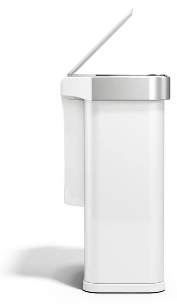 Simplehuman bezdotykový odpadkový koš SENSOR, 58 L, hlasové ovládání, bílá ocel