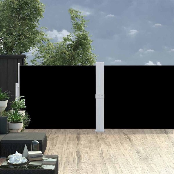 Zatahovací boční markýza / zástěna 140 x 1200 cm černá 313387