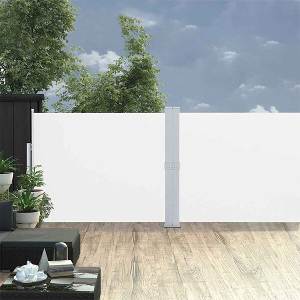Zatahovací boční markýza / zástěna 140 x 1200 cm krémová 313388