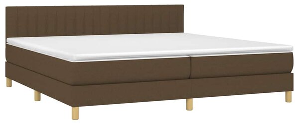 Box spring postel s matrací a LED tmavě hnědá 200x200 cm textil 3133904
